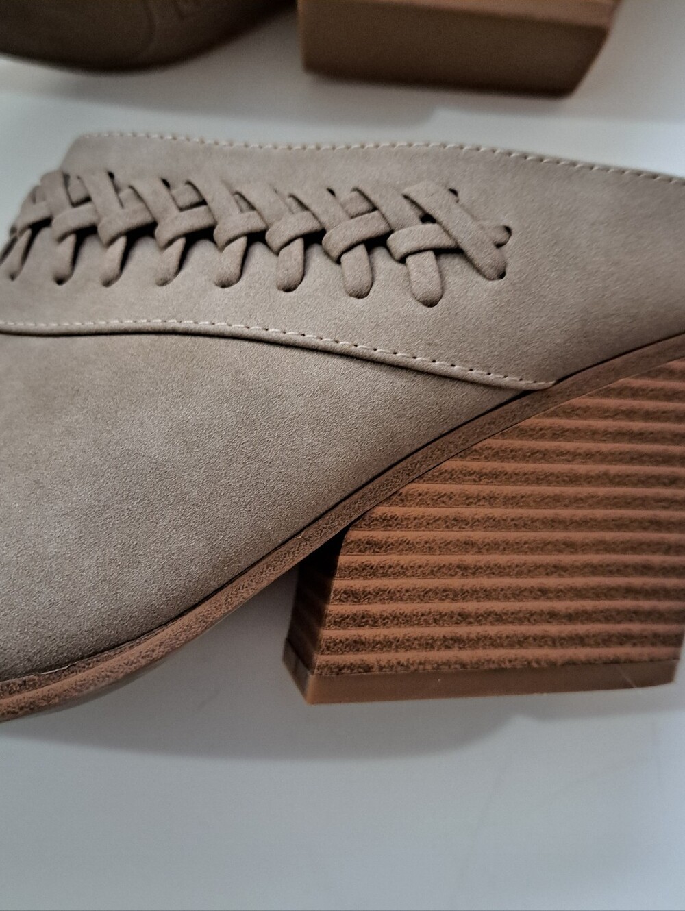 Indigo Taupe Braided Suede Pointed Toe Mules 10M - Picture 6 of 12